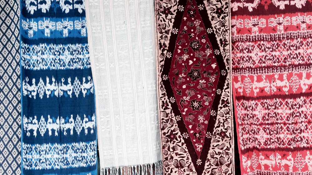 Textiles outside a Bali souvenir shop