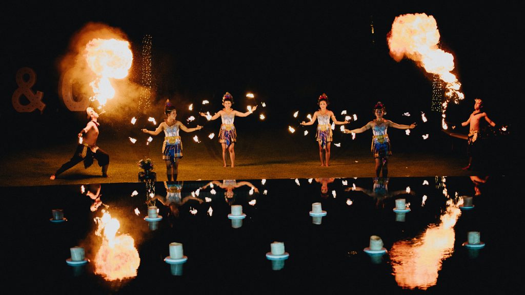 Villa Semarapura Bali wedding fire dancer