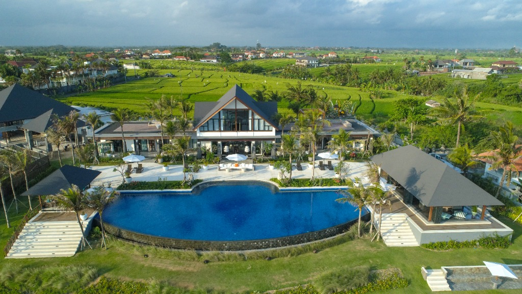 Tirtha Bayu Villa II - Aerial view from the ocean - Indonesia, Bali